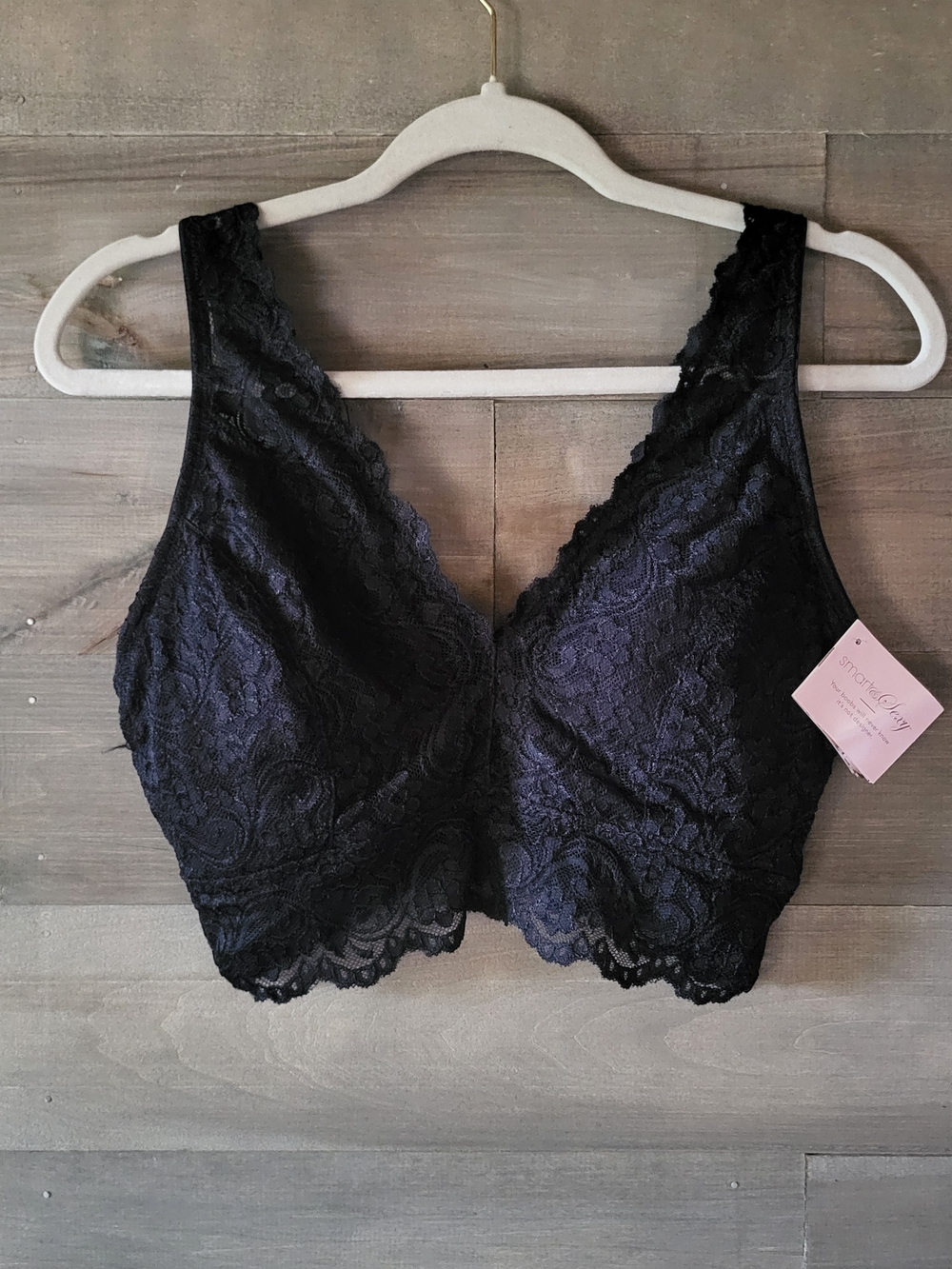 Black Lace Wireless Bralette Smart And Sexy Size XL NWT